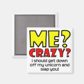 Unicorn Crazy Funny Kühlschrankmagnet Kühlschrank (Vorderseite/Rückseite)