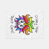 Unicorn Crazy Hair Keine Sorge Fleecedecke (Vorderseite (Horizontal))
