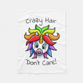 Unicorn Crazy Hair Keine Sorge Fleecedecke (Vorderseite)