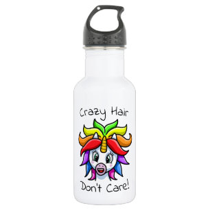 Unicorn Crazy Hair Keine Sorge Funny Edelstahlflasche