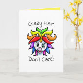 Unicorn Crazy Hair Keine Sorge Funny Karte (Gelbe Blume)