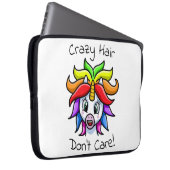 Unicorn Crazy Hair Keine Sorge Funny Laptopschutzhülle (Vorne Rechts)