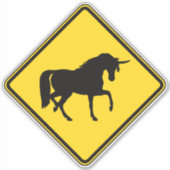 Unicorn Crossing Aufkleber (Vorderseite)
