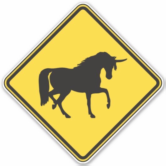 Unicorn Crossing Aufkleber (Vorderseite)