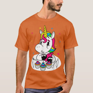 Unicorn Cupcake Baker I Funny Cake Backen 2746 T-Shirt