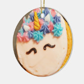 Unicorn Cupcake Christmas Keramik Ornament (Links)
