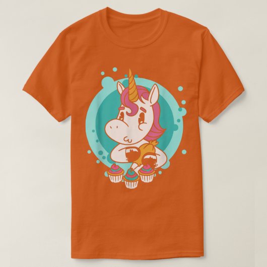 Unicorn Cupcake Funny Girls Schule T-Shirt (Design vorne)