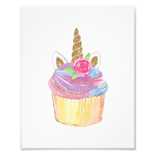 Unicorn Cupcake Kinderzimmer Girl Babydusche Gebur Fotodruck