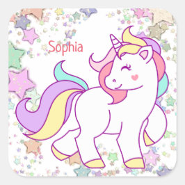 Unicorn Custom Quadratischer Aufkleber