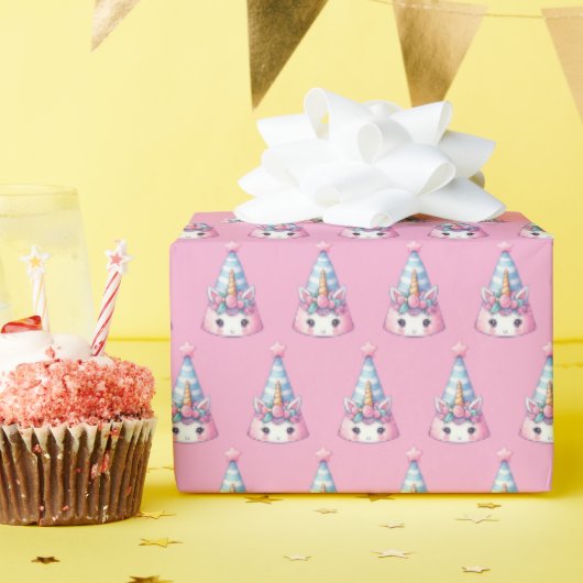 Unicorn Cute Magical Birthday Geschenkpapier (Geburtstagsparty)