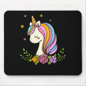 Unicorn Cute Whimsical Girly D Name  Mousepad (Vorne)