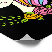 Unicorn Cute Whimsical Girly D Name Poster (Ecke)