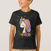 Unicorn Cute Whimsical Girly D Name T-Shirt (Vorderseite)
