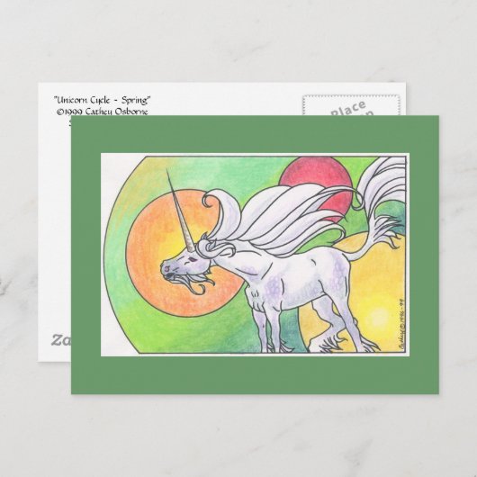 Unicorn Cycle - Spring ©1999 Postkarte (Vorne/Hinten)