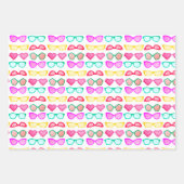 Unicorn Dab Dance Pose, Sonnenbrille Rosa Eiscreme Geschenkpapier Set (Vorderseite 2)