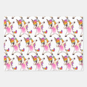 Unicorn Dab Dance Pose, Sonnenbrille Rosa Eiscreme Geschenkpapier Set (Vorderseite)