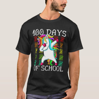 Unicorn Dabbing 100Th Day Of School Teachers Kids T-Shirt