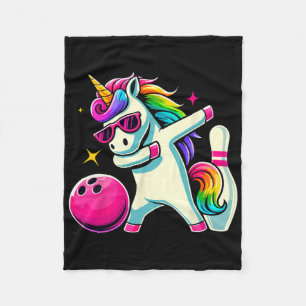Unicorn Dabbing Bowling Birthday Girls Fleecedecke
