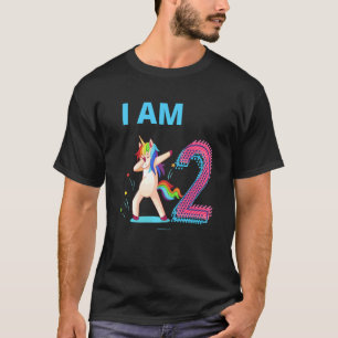 Unicorn Dabbing Geburtstag 2 Jahre alt T-Shirt