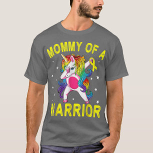 Unicorn Dabbing Gold Mommy eines Kriegers Kindheit T-Shirt