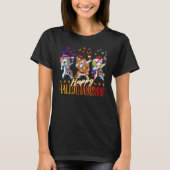 Unicorn Dabbing Happy Hallothanksmas Cute family c T-Shirt (Vorderseite)