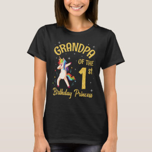 Unicorn Dabbing Happy Opa des 1. Geburtstags T-Shirt