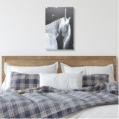 Unicorn & Dandelion canvas print Leinwanddruck (Insitu (Schlafzimmer))