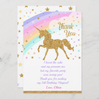 Unicorn Dankeschön-Karte, Geburtstag Dankeschön-Ka Einladung