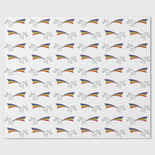 Unicorn, das ein Regenbogenverpackungspapier Geschenkpapier (Flach)