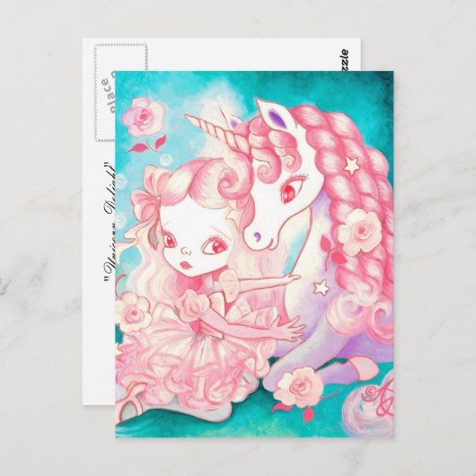 Unicorn Delight Postkarte (Vorne/Hinten)