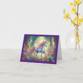 Unicorn Denken Sie an Ihre Grußkarte Karte (Gelbe Blume)