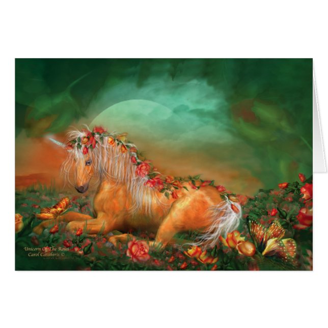 Unicorn der Rosen ArtCard (Vorderseite (Horizontal))