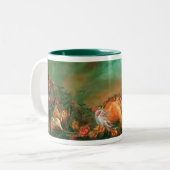Unicorn der Rosen-Kunst-Tasse Zweifarbige Tasse (Vorderseite Links)