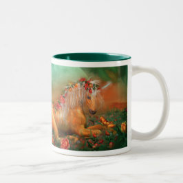 Unicorn der Rosen-Kunst-Tasse Zweifarbige Tasse