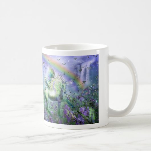 Unicorn der Schmetterlings-Kunst-Tasse Tasse (Rechts)