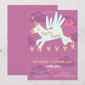 Unicorn Derby Party Invitation Kids Birthday Magic Einladung (Vorne/Hinten)