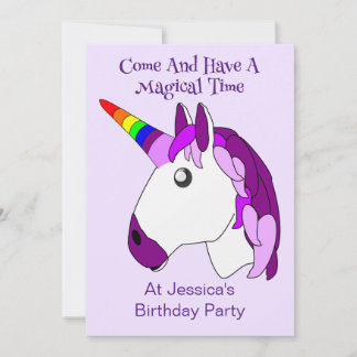 Unicorn Design Children's Birthday Party Einladung