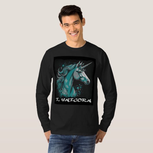 Unicorn Design – Long Sleeve T-Shirt (Vorne ganz)