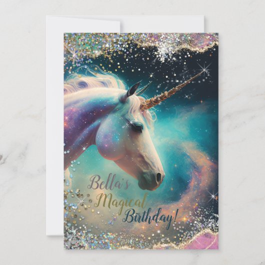 Unicorn Design-Party Einladung (Vorderseite)