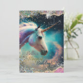 Unicorn Design-Party Einladung (Stehend Vorderseite)