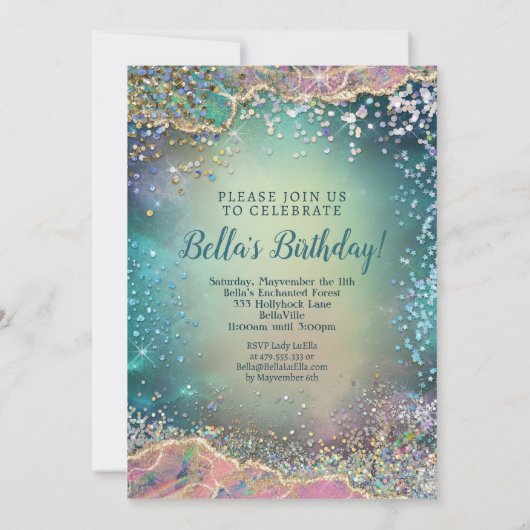 Unicorn Design-Party Einladung (Rückseite)