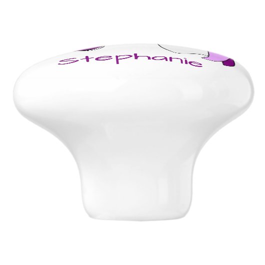 Unicorn Design Personalised Keramikknauf (Seitenansicht)