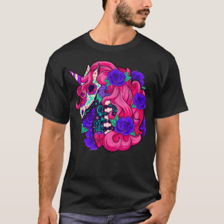 Unicorn dia de los muertos Tag des toten Schädels T-Shirt