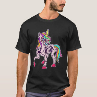 Unicorn Dia De Los Muertos Zucker Skelett auf dem T-Shirt