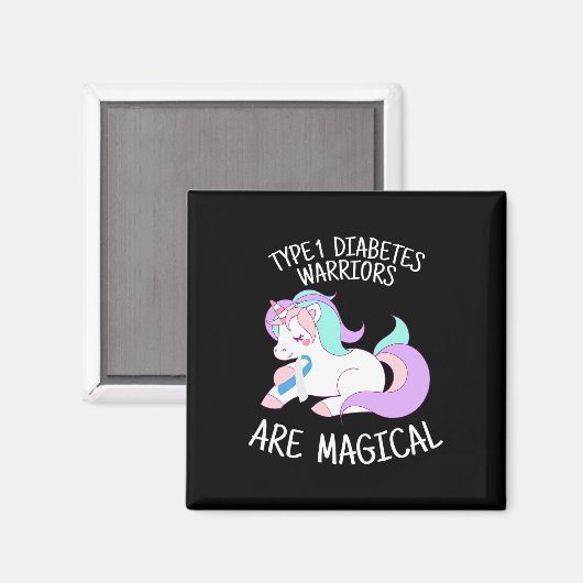 Unicorn Diabetes Warrior Gift  Magnet (Vorderseite/Rückseite)