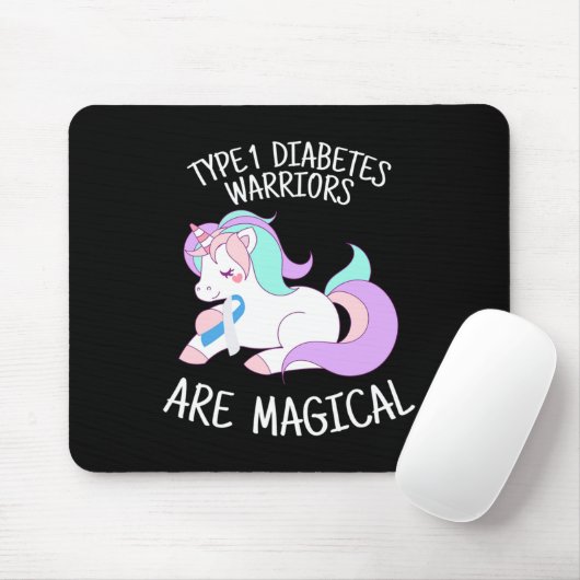 Unicorn Diabetes Warrior Gift Mousepad (Mit Mouse)