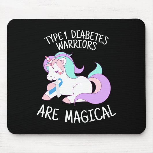 Unicorn Diabetes Warrior Gift  Mousepad (Vorne)