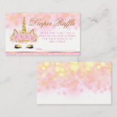 Unicorn Diaper Raffle Tickets Begleitkarte (Vorne/Hinten)