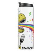 Unicorn Dinosaur Rainbow Punk Rock Thermosbecher (Nach rechts gedreht)