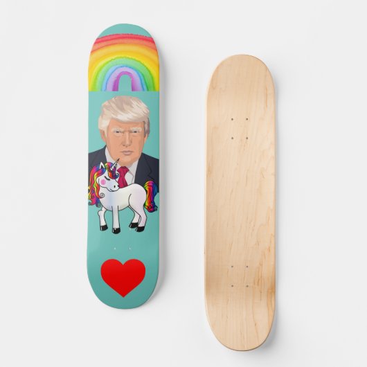 UNICORN DONALD TRUMP RAINBOW SKATEBOARD DECK (Vorderseite)